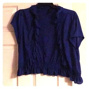 Blue ruffled shrug - size 2x